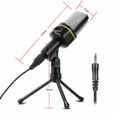 3.5mm Condenser Microphone Tripod Desktop Audio Recording Computer PC Phone Mic