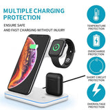 15w Vertical Multi-functional 3-in-1 Wireless Charger Fast Charging Station For Watch Mobile Phone Headset