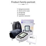 Upper Arm Blood Pressure Monitor English Voice Automatic Electric PR Tonometer LCD Screen Digital Sphygmomanometer