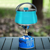 Silicone Folding Kettle Coffee Tea Portable Water Pot Field Camping Open Fire Stainless Steel Bottom for Outdoor Camping Hiking