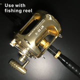 ORJD Sea Fishing Rods for Boat GS 80-130LBS Big Game Rod Leather Handle 6' 4+1 Roller Guide Cane Trolling Rod Fly Rods Crankbait