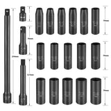 20PCS 1/2-Inch Drive Metric Deep Cr-V Impact Socket Set  (Neutral Brand )
