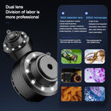 2000X Biological Digital Microscope 5MP WiFi/USB Connection Microscope Camera Video Dual Lens for Science Observing Coin Plants