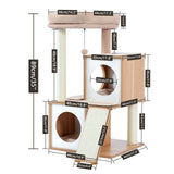Cat Tree Play House Condo Cube Cave Platform Scratcher Post and Ball Toy  Cat Furniture
