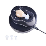 Hearing Aids Volume Adjustable Inner Ear Style Sound Amplifier Rechargeable Ear Hearing Enhancement Device With Recharging Base