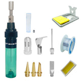 Gas Soldering Iron Kit Welding Pen Professional Butane Portable Outdoor Home Cordless Easy Refill Burner Blow Torch Tip Tool