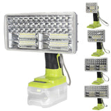Cordless LED Work Light Flashlight Spotlight for Ryobi 18V Battery Green 3/5/8/9 inch 9W 18W  30W 40W 6000-6500k