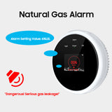 Wifi Gas Leak Detector and Fire Alarm LCD Wall Mounted APP Control Smart Wi-Fi Natural Gas/ LPG Tester Methane Alarm Buzzler