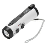 Hand Crank Radio Multifunctional Portable FM AM Radio Receiver with LED Flashlight and Wrist Strap for Outdoor Emergency Radio