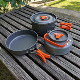 Camping Cooking Utensils Dishes Cookware Set Hiking Camping Equipment Titanium Alloy Pot Outdoor Tourism Tableware BBQ Supplies