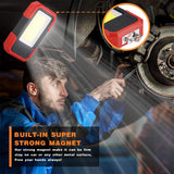 1/2PCS LED Work Light, Magnetic Base & Clip Battery COB Flashlight Bright Handled Work Lamp For Car Repairing Camping