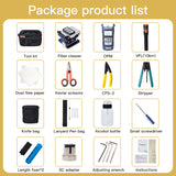 DEBAOFU 15pcs Fiber Optic FTTH Cold connection Tool Kit FC-6S Fiber Cleaver Optical Power Meter 10km VFL Kevlar scissors