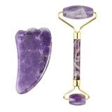 Amethyst Jade Facial Massage Roller Relax Weight Loss Natural Jade Quartz Scraper Massager Roller Jade Beauty Skin Tool XA67Z