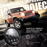 1PCS 7 Inch 300W LED Headlight Super Bright LED Light Head Lamp For Jeep Wrangler JK TJ CJ Built-In EMC For Anti-Glare