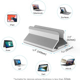Vertical Laptop Stand Aluminum Laptop Holder Desktop Stand Width Adjustable Dock