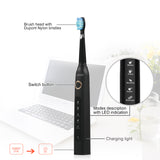 SEAGO Electric Toothbrush Rechargeable Sonic Travel Toothbrush Head replacement  Whitening Best Healthy Gift