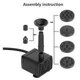 5.5 W Solar Fountain 1500 Mah Batterysolar Pond Pump Water Pump Solar Floating Fountain Pump with 6 Fountain Styles for Garden