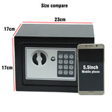 6.4L Steel Digital Safe Box Digital Electronic Password Lock Safe Box Money Security Storage for Home Cash Deposit Jewelry Gun