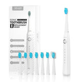 SEAGO Lovers Rechargeable Electric Toothbrush Sonic Tooth Brush Travel Box Portable Folding Cup Ultrasonic Replace Brush Heads