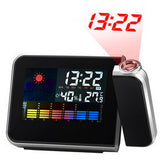 LED Digital Projection Alarm Clock Thermometer Desk Time Date Display Projector Calendar USB Charger Table Led Weather Clock