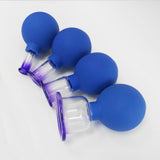 1 Boxed of 4pcs Vacuum Cupping Cups Portable Back Body Massager Suction Vacuum Can for Men Women (Blue)