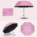 Folding Umbrella Bloom Flower in Rain Water Windproof Sunshade for Outdoor Sports Anti-UV Parasol NIN668
