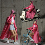 2020 Hot Sale EVA Raincoat Ladies / Men Zip Hooded Poncho Motorcycle Bike Raincoat Long Style Raincoat
