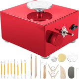Mini Pottery Wheel 30W Ceramic Wheel Adjustable Speed Clay Machine Electric Engraving Kit,For Art Craft Work US Plug