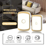 Home Security Waterproof Wireless Doorbell 100-240V 60 Rings 5 Volume Chime 300M Remote Led Light EU US UK Plug Door Bell