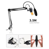 BM800 Microphone Kit with V8 Sound Card Professional Microphone Studio Condenser Microphone for Computer