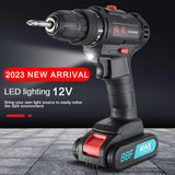 2023 New Electric Impact Wrench 220V Brushless Cordless Wrench Socket 12V Li-ion Battery Hand Drill Installation Power Tools