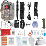 Wilderness Survival First Aid Kit SOS Multifunction Outdoor Camping Gear Emergency Kit Trauma Bag for Camping Hunting Adventures