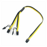 10Pcs PCI-E PCIE 6Pin to Dual 8Pin 6+2Pin Adapter Cable Graphics GPU Video Power Cable 16AWG+18AWG for Miner Mining