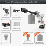 Wireless high voltage portable car water gun Lithium battery rechargeable water pump car washing machine