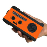 Emergency Solar Power Hand Crank Generator 2000mAh Bank AM/FM Radio Dynamo LED Flashlight Phone Charger
