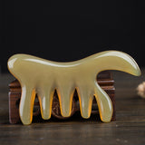 Natural Yak Horn Wide Tooth Comb Head Meridian Scalp Massage Comb Facial Eye Skin Care Acupuncture Gua Sha Spa Beauty Tool