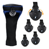 3Pcs/Set Golf Wood Cover Driver 1/ 3/ 5 Fairway Woods Headcovers Long Neck Head Covers For Golf Clubs Number Tag Interchangeable