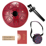 6 inch 7-Tone Steel Tongue Drum Mini Hand Pan Drums with Drumsticks Percussion Musical Instruments