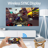 Salange D5000 Projector Full HD Video 6000 Lumens Android Video Home Theater For Phone Compatible with HDMI WiFi Bluetooth