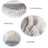 Bohemian Macrame Double Hammock Woven Fringe Tassels Canvas Large Hanging Swing Bed Chair for Beach Yard Bedroom Patio