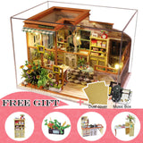 CUTEBEE DIY Dollhouse Wooden Doll Houses Miniature Dollhouse Kit Furniture  Casa Music Led Toys for Children Birthday Gift A68C