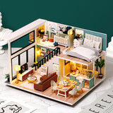 CUTEBEE DIY Dollhouse kit Wooden Doll House Miniature House Furniture Kit Toys for children Christmas Gift TD32