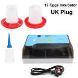 12/15Eggs Incubator Fully Automatic Temperature Control Water Replenishment Thermoregulator Brooder for Chicken Goose Bird Quail