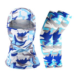 Summer Face Cover Arm Sleeves Set Women Men Breathable Face Sun Protection Long Arm Sleeves for Camp Cycling Mounteering Fishing