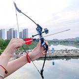 18lbs Mini Archery Recurve Bow Double Aiming Bow Arrows Real Feather Arrow for Outdoor Hunting Darts Bamboo Stick Shooting