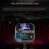 1.8"Wireless Car Bluetooth FM Transmitter Aux Supports QC3.0 Charging Treble And Bass Sound Music Player Car Charger Quick