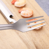 Lixada 4in1 Titanium Flatware Cutlery Set Lightweight Outdoor Picnic Spoon Fork Cutter Multifunctional Flatware Cooking Supplies