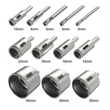 12Pcs Diamond Drill Bits Glass Tile Hole Saw Bits Set, Hollow Core Drill Bits, Extractor Remover Hole Saws for Glass, Ceramics,