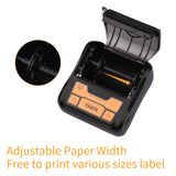 Portable BT Label Maker Wireless 80mm Thermal Receipt Printer BT Connection Compatible with iOS Android Adjustable Paper Widths