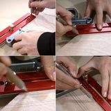 200/300/400mm Woodworking 45/90 Degree Scriber Ruler Height Gauge Measuring Tool 6XDD
